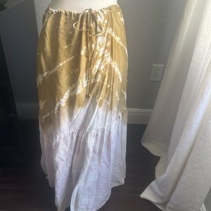Young Fabulous and Broke the dye maxi skirt. Light and airy pull on tie waist